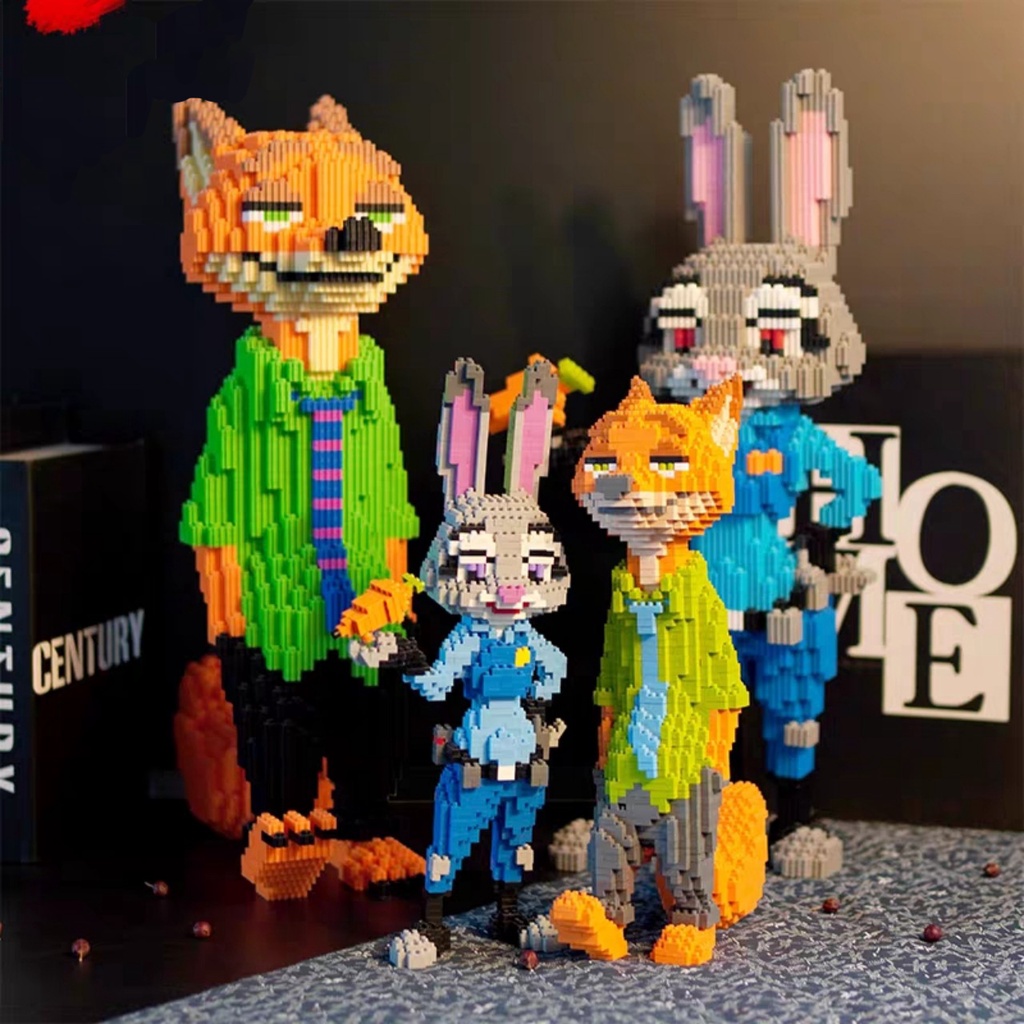Đồ chơi xếp hình 3D (NON-Lego) SHANGJI - Nick Wilde & Judy Hopps