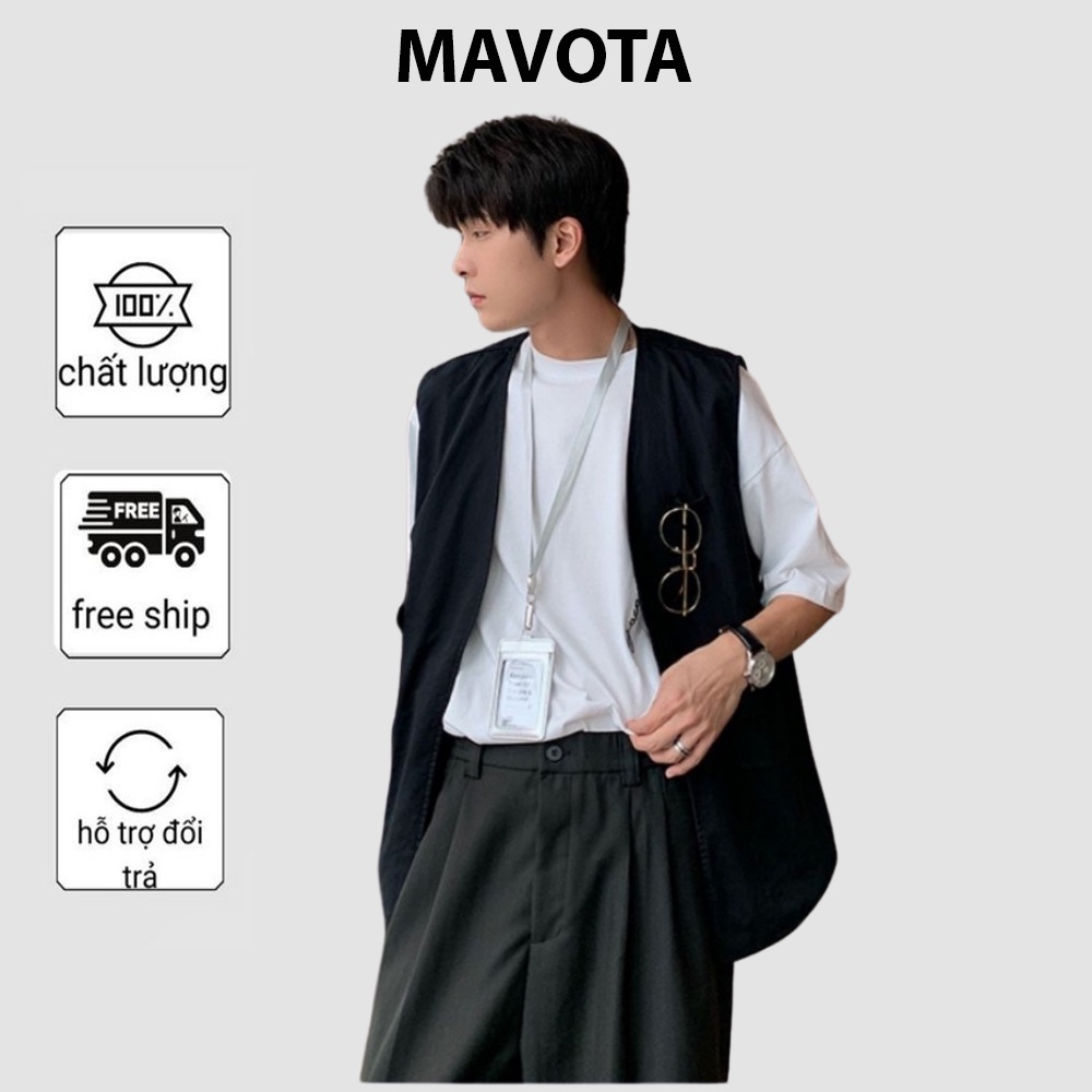 Áo khoác gile kaki nam nữ Mavota áo ghi lê unisex form rộng phong cách Hàn Quốc GILE02