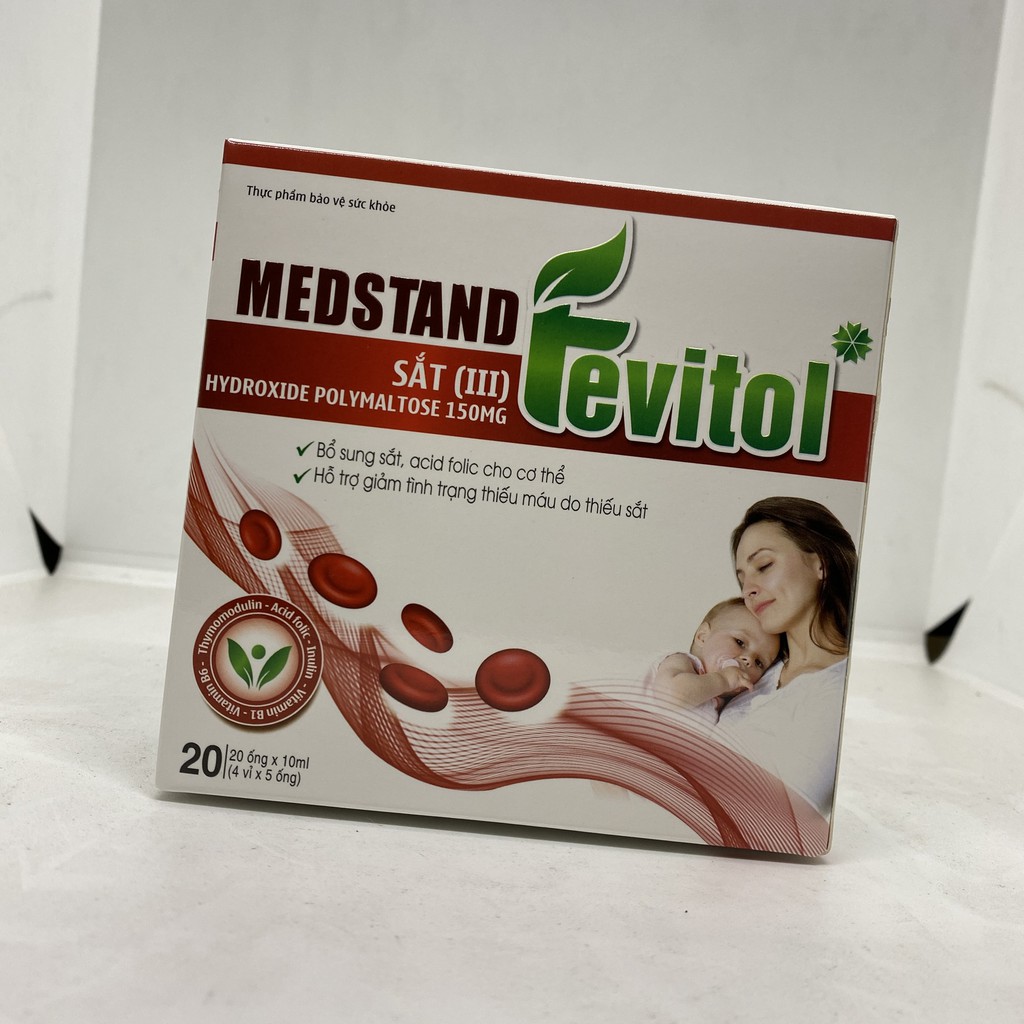 Medstand Fevitol hôp 20 ống - Hỗ trợ giảm thiếu máu do thiếu sắt