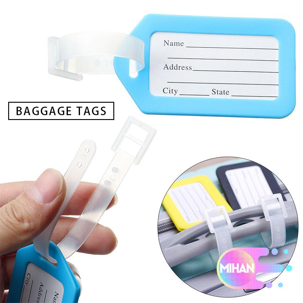 Set 5 thẻ móc khóa gắn tấm id hành lý bằng nhựa nhiều màu sắc lựa chọn