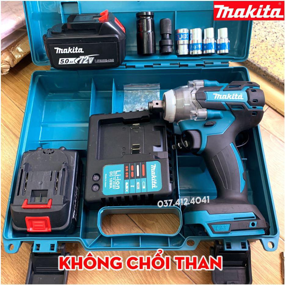 Máy Siết Bulong không than MAKITA 72V -Tặng đầu chuyển khoan và đầu khẩu - Máy Khoan Pin Đa năng, vặn bu lông