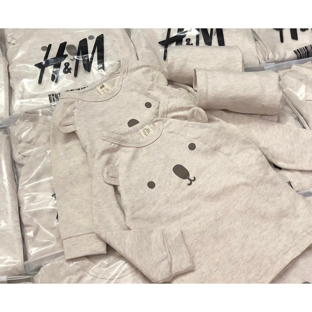 Bộ dài HM gấu bé khuy dọc size nhí