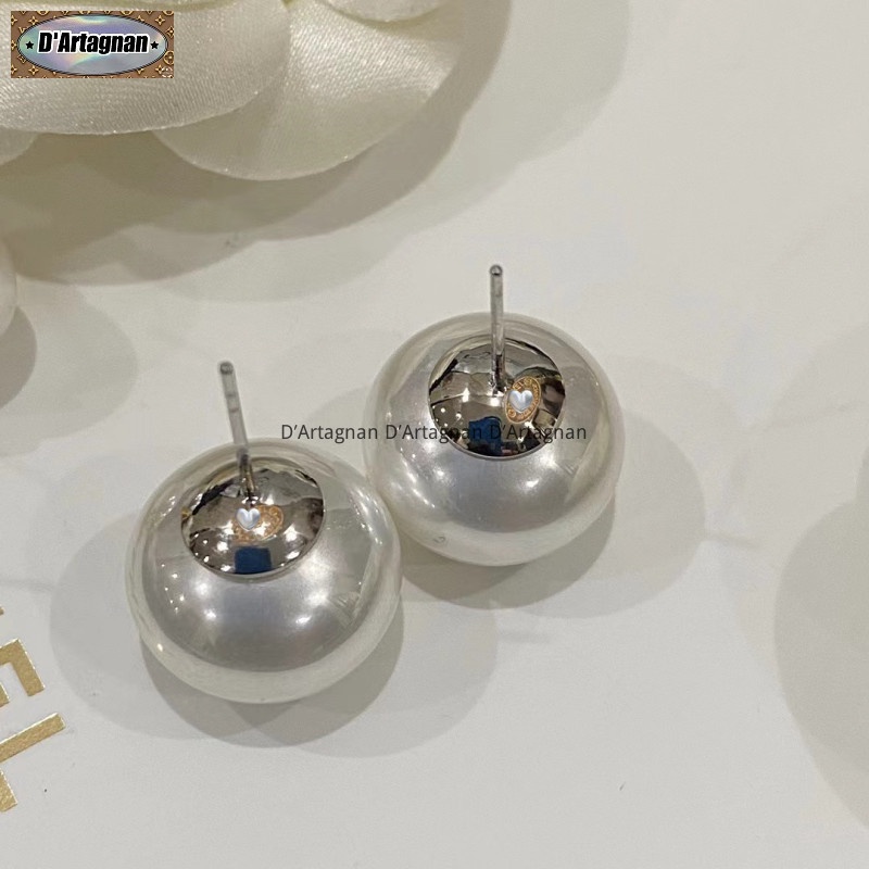 'Boutique Spot'CC22b Bông tai ngọc trai Stud kim loại CClogo với bông tai in thép Dia 1.8cm chất lượng cao Hàn Quốc 2022 mới tái tạo thanh lịch Vintage thời trang không phai 925 kim bạc cho phụ nữ