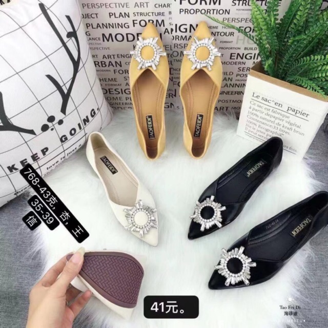 Giày Búp Bê Hoa Đá Mặt Trời Hàng Đẹp - kèm video