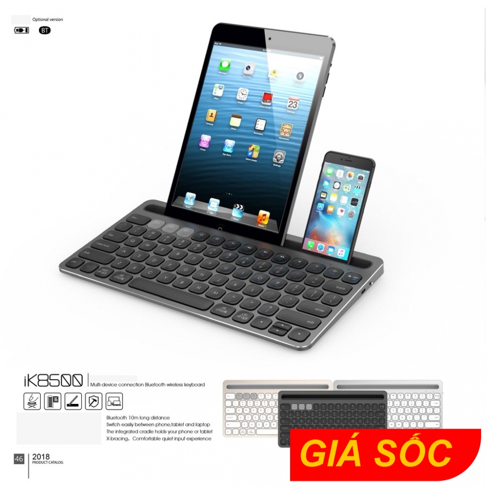 Phím Bluetooth FD - iK8500 (Keyborad Bluetooth FD - iK8500) - BH 24 tháng 1 đổi 1