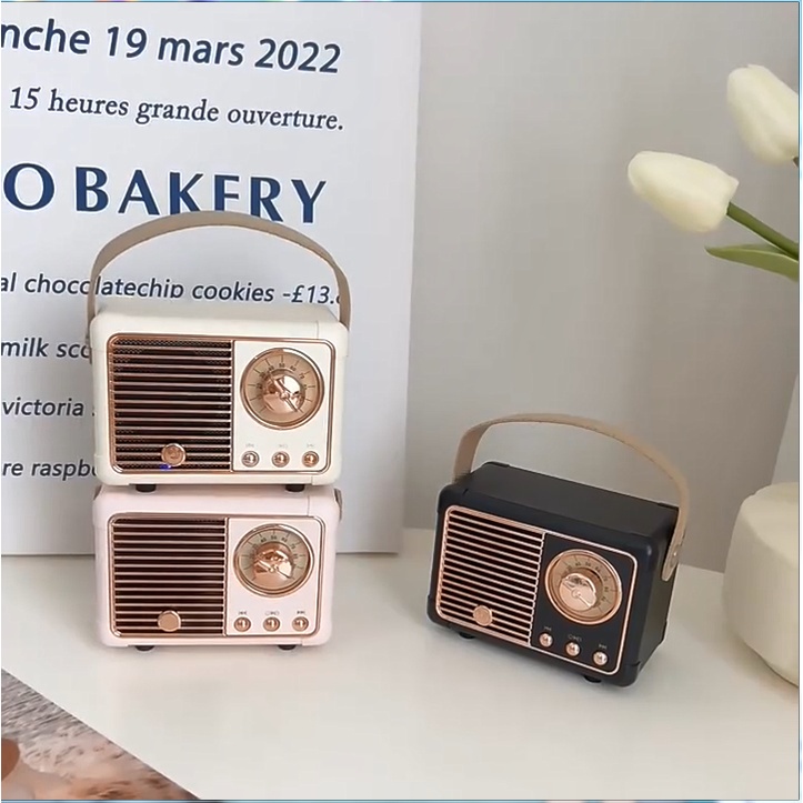 Loa Bluetooth không dây mini độc đáo kiểu dáng retro phong cách Hàn Quốc