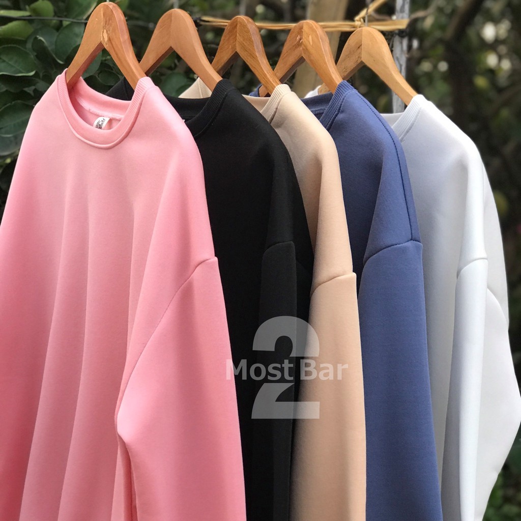 Áo sweater unisex tay dài dáng suông rộng từ M đến 3XL ̣̣̣(40kg đến 90kg - 100kg) , áo nỉ bông nam nữ | BigBuy360 - bigbuy360.vn
