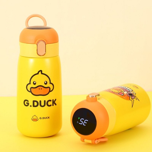 Bình Giữ Nhiệt Hình Vịt Vàng 420ML BO.055, Bình Nước Hiển Thị Nhiệt Độ Nước Siêu Đáng Yêu