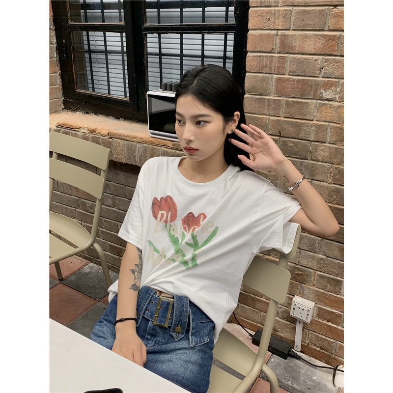 Áo Thun Cotton Trơn Dáng Rộng Thoáng Khí Ngắn Tay Thời Trang 49378