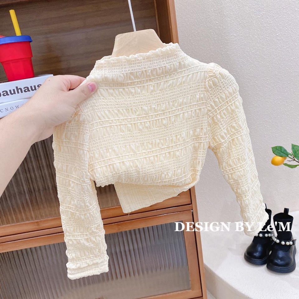 Áo thun hai lớp bằng vải nỉ ấm áp phong cách phương Tây thời trang mùa đông mới cho bé gái 2021