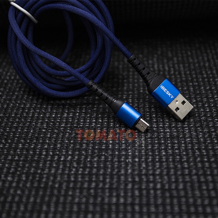 Dây Sạc Micro USB IBESKY LS32 X14 , Cáp Sạc Nhanh 5A Cho Android Chính Hãng - Phụ Kiện Tomato