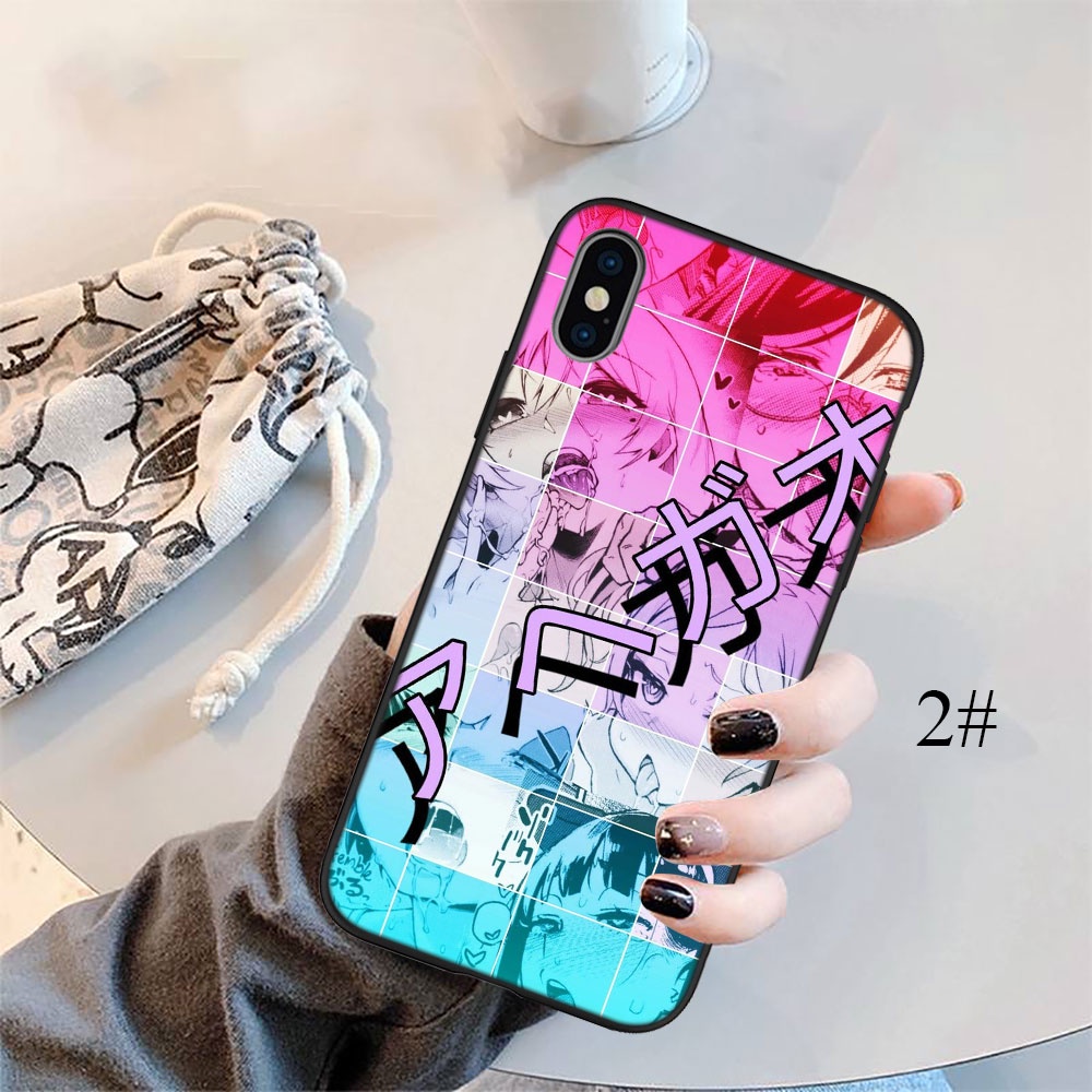 Ốp điện thoại silicon mềm in hình cô gái anime Ahegao thích hợp cho iPhone 5 5S 6 6S 7 8 11 Pro Max Plus SE XR DX3