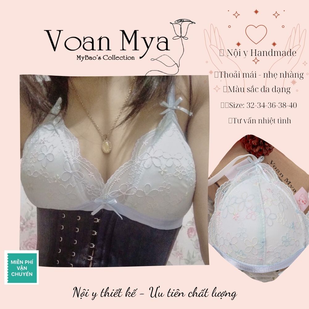 Bralette - Áo lót - áo ngực nữ - mút mỏng R112 - Voan Mya - Pastelbralette