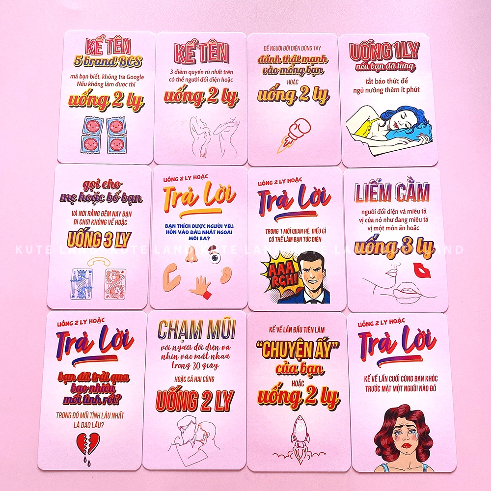 Bộ Bài Cặp Đôi Say Mê Drinking Game 78 Lá Dành Cho Couple Hẹn Hò Đi Chơi TB-SAYME