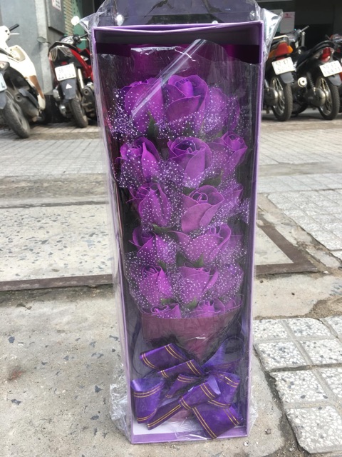 Hộp hoa hồng sáp thơm Vĩnh cửu 18 bông hoa Full box như hình