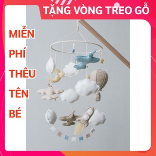 [MIỄN PHÍ THÊU TÊN BÉ] Đồ chơi treo nôi cũi cho bé kích thích thị giác ảnh thật, có nhạc tự xoay mẫu BẦU TRỜI 5