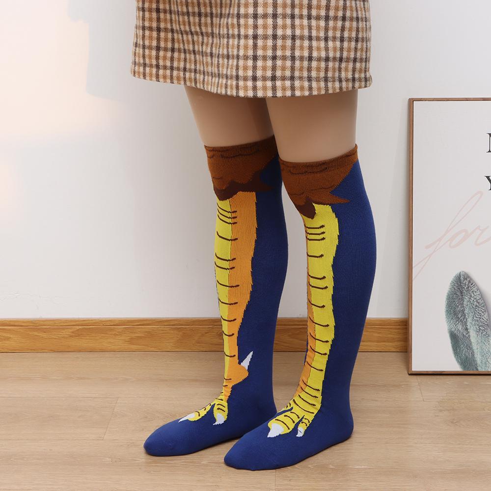 LEILY Vớ Giữ Ấm In Họa Tiết Chân Gà 3D Vui Nhộn