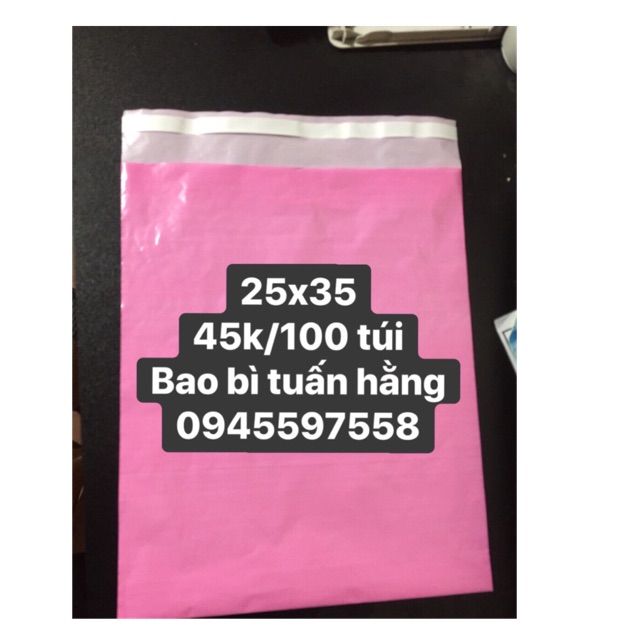 100 túi niêm phong size 25-35cm (màu hồng)