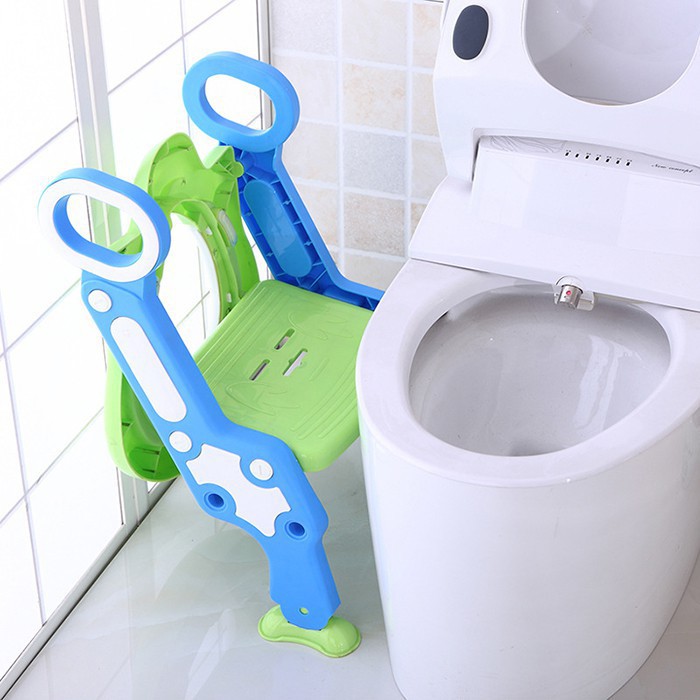 Thang vệ sinh cho bé tự đi vệ sinh Nắp bồn cầu có thang vịn mẫu mới