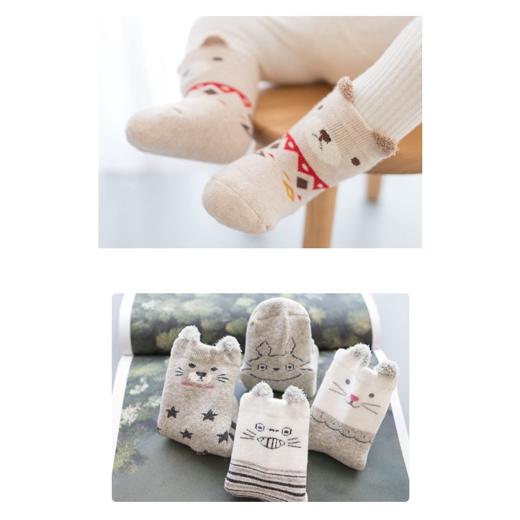 Vớ Cotton Dày Dặn Giữ Ấm Cho Bé 0-3 - 6-12 Tháng 1-3 Tuổi