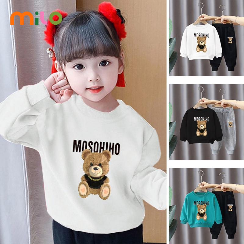Milo Bộ Áo Sweater Tay Dài + Quần Dài Thời Trang Xuân Thu Mới Cho Bé Trai / Gái