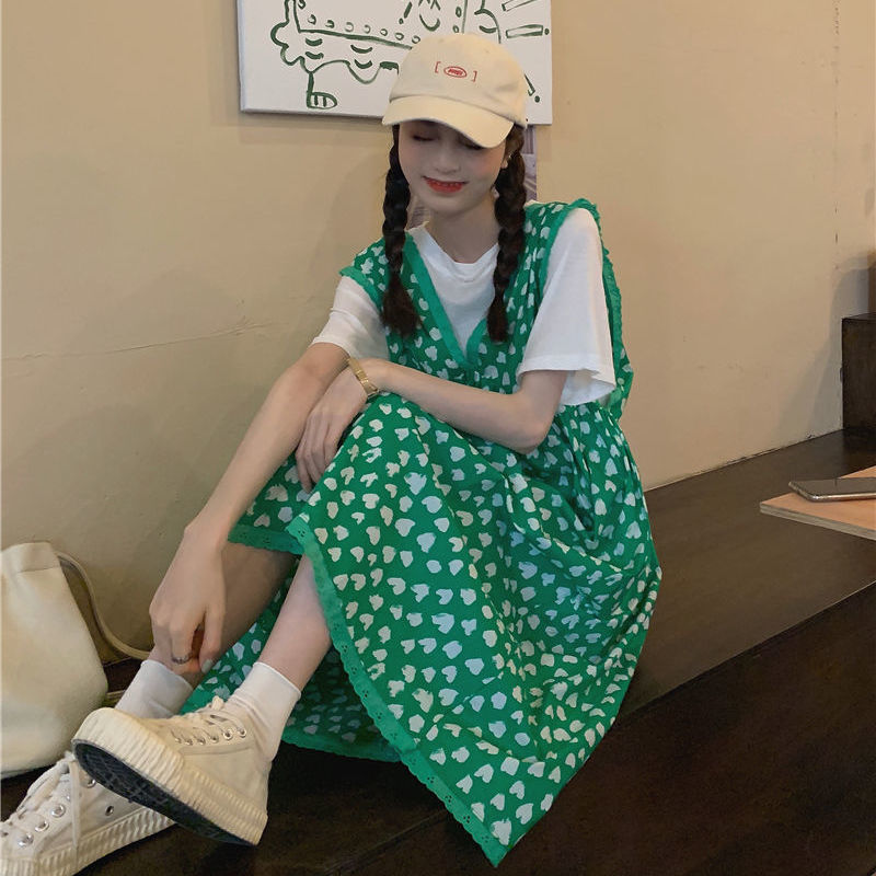 Đầm Hai Dây Dáng Rộng In Hoa Xinh Xắn Theo Phong Cách Nhật Bản Cho Nữ