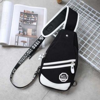 Túi đeo chéo thời trang 2 sọc chéo unisex KU