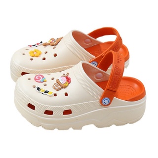 Dép cros đế cao 4cm Hotrend 2022 chống trơn trượt,dép đi biển tặng kèm Sticker cực xynh