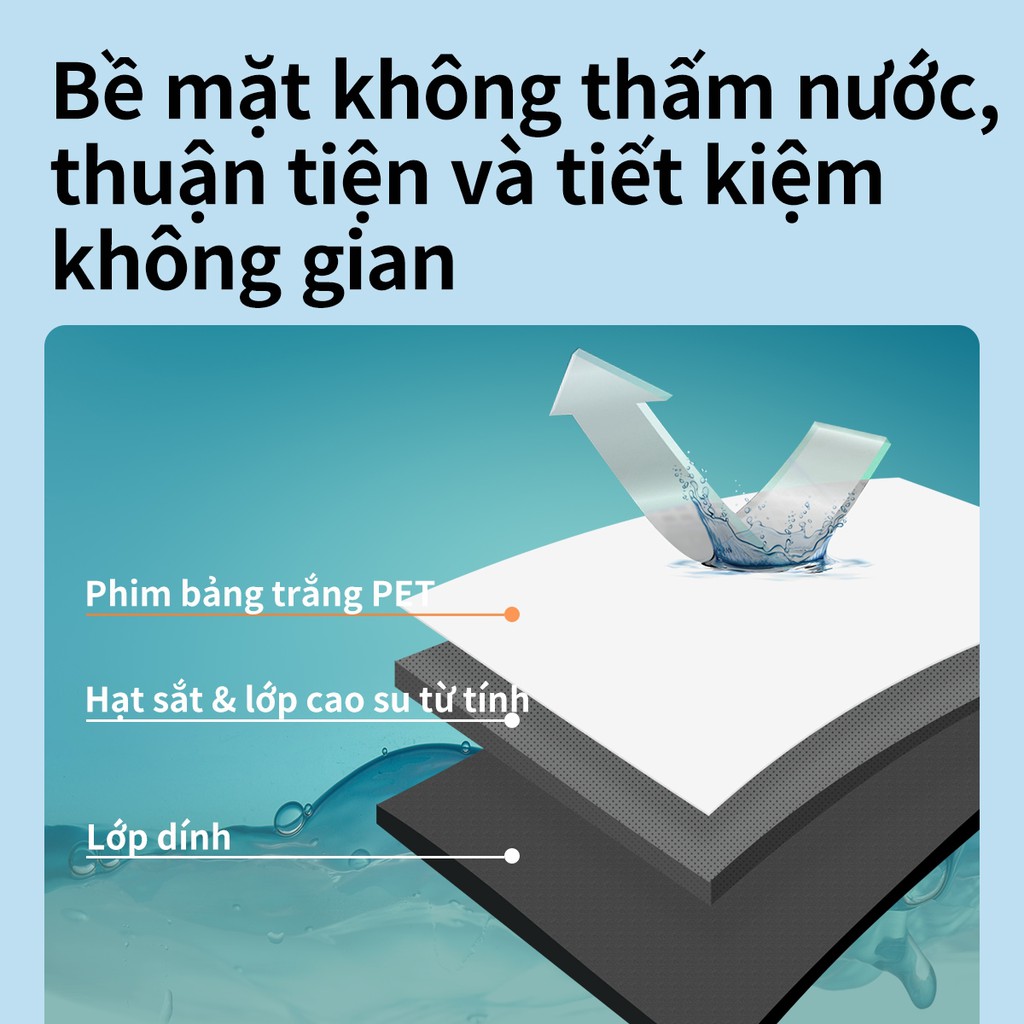 Bảng Từ Trắng Dán Tường Deli - Nhiều Kích Thước Cho Văn Phòng Gia Đình - Kèm Bút Dạ Lau Bảng Khay Đựng Đinh Nam Châm...