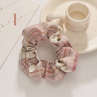 Set 4 sợi dây buộc tóc vải Caro Scrunchie handmade cột tóc bé gái (màu ngẫu nhiên)