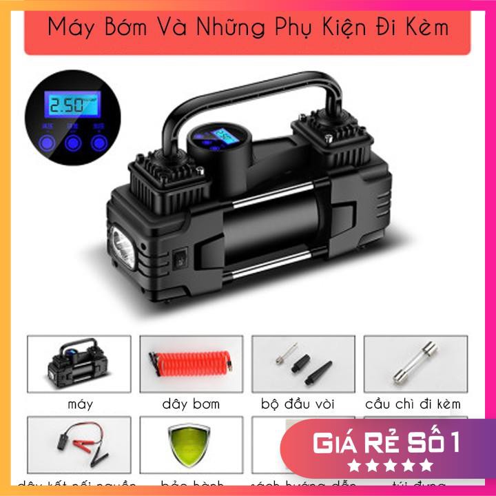 Bơm Hơi Ô Tô Mini 12V 𝗙𝗥𝗘𝗘 𝗦𝗛𝗜𝗣 Bơm ô tô xe máy mini 12v