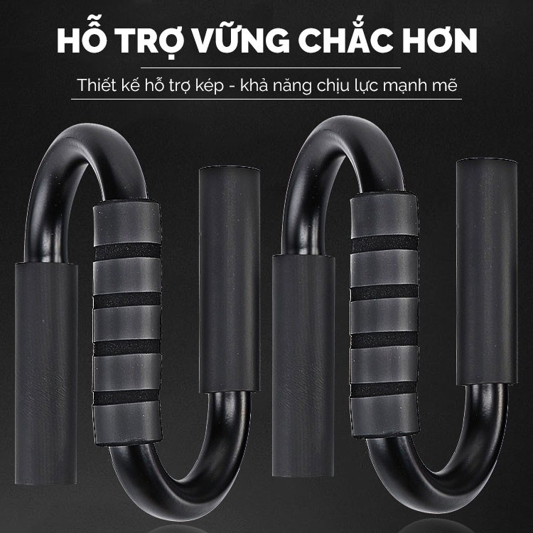 Dụng Cụ Tập Chống Đẩy Thép Sơn Tính điện, hít đất Chữ S ( 2 Chiếc ) Nhựa PVC hàng cao cấp .