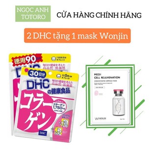 Viên uống DHC Collagen Nhật Bản tặng mặt nạ Wonjin