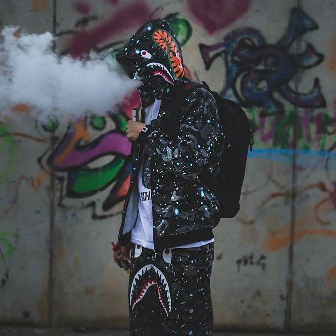 Áo Hoodie Jacket Bape Shark Camo Space, Galaxy Bape Hoodiefullzip SS2022, Chất liệu Cotton hoạ tiết thêu nổi