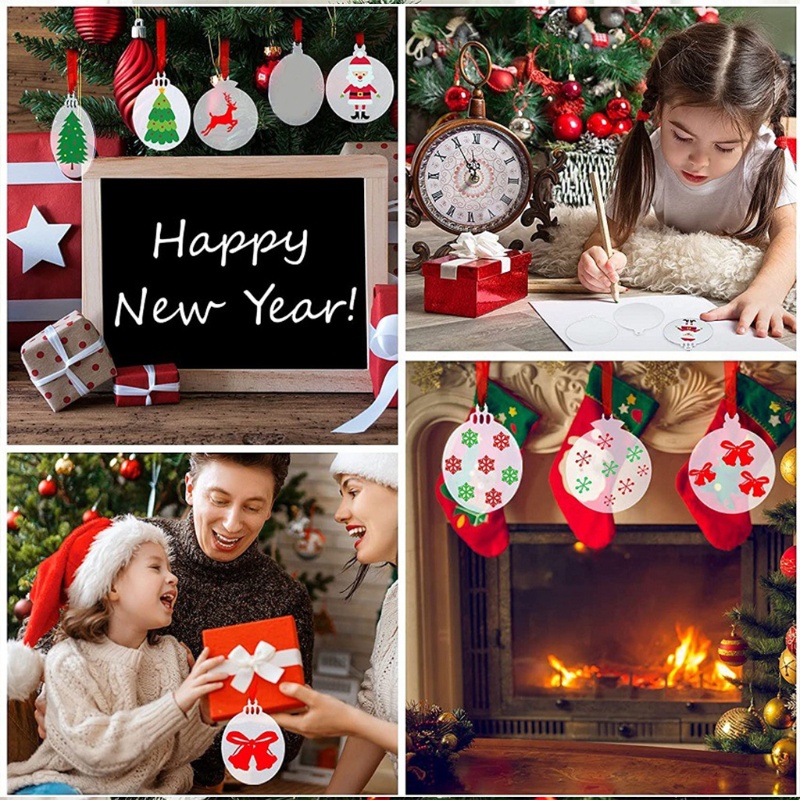 Set 30 Đĩa Acrylic Rỗng Trong Suốt 7 5cm 2 95in Tự Trang Trí Cây Thông Noel