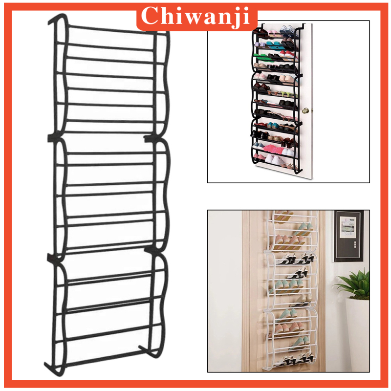 [CHIWANJI]12 Tier Shoe Organizer Shelf Hook Over Door Shoe Rack 36 Pairs