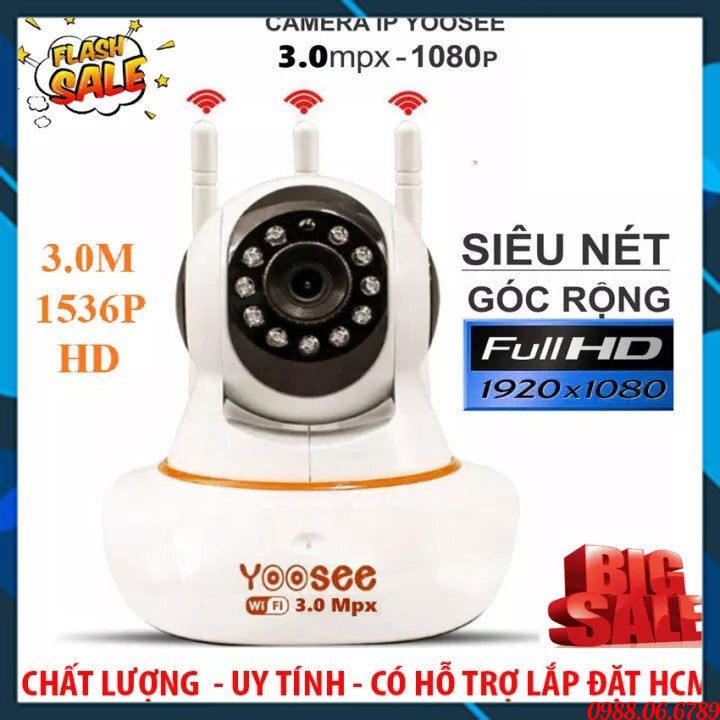 Camera Wifi Yoosee 3 râu 3.0Mpx⚡FREE SHIP⚡,mẫu mới nhất 2021,chuẩn Full HD 1080P-GIÁM SÁT CHUYỂN ĐỘNG,BÁO ĐỘNG,KHÔNG DÂY | BigBuy360 - bigbuy360.vn