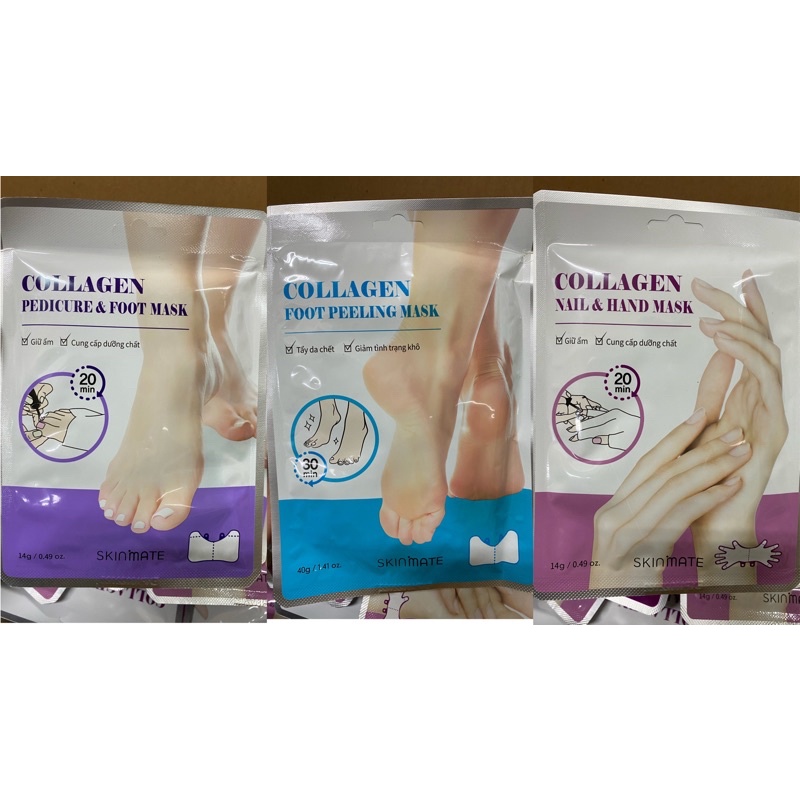 mặt nạ ủ dưỡng ẩm tay chân Skinmate collagen