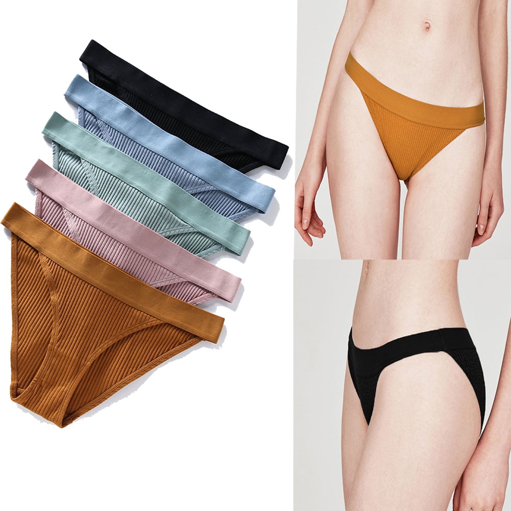 Quần Lót Lưng Thấp Màu Trơn Không Đường May Quyến Rũ Cho Nữ