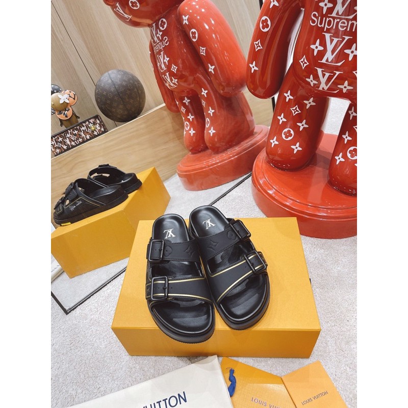 Dép da thật cao cấp LV Louis Vuitton