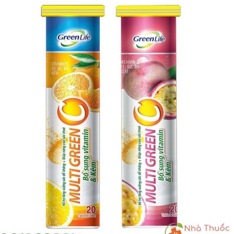 C sủi MULTI GREEN - TYDOCOOL Multivitamin - Upluzz nhiều vị bổ sung vitamin và kẽm hỗ trợ tăng cường đề kháng