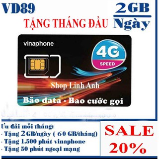 Sim 4G VD89P Vina Tặng Tháng Đầu