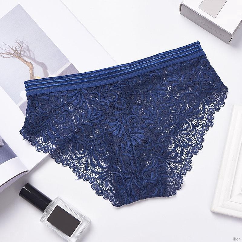 Sexy Lace Panties Women Tempting Pretty Briefs Mid Waist Women Floral Underwear