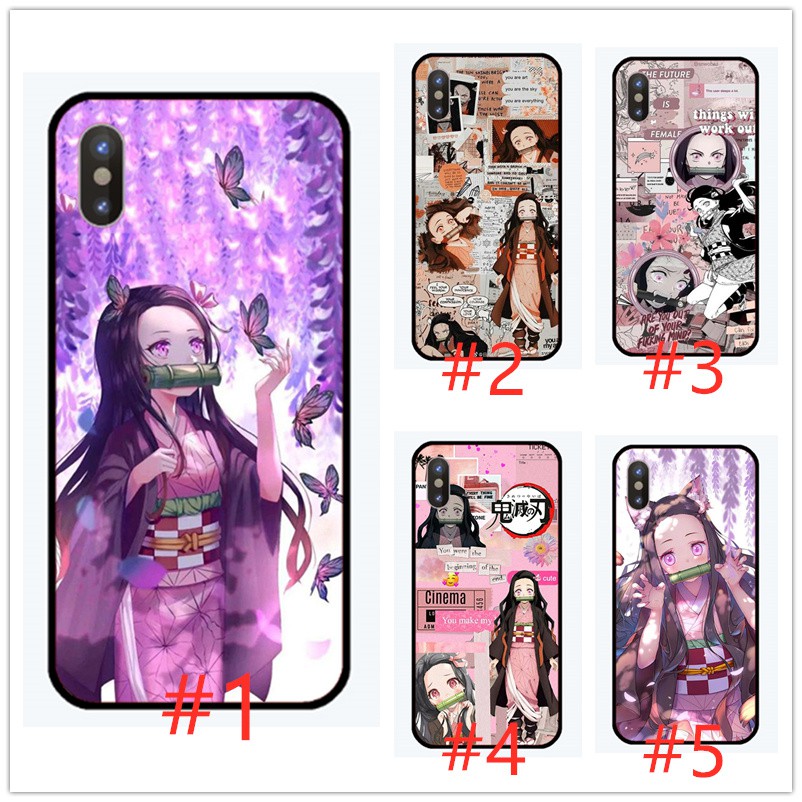 Samsung Galaxy C5 C7 C9 Pro C8 C10 A530 A920 Printed Shell Black soft Phone case Kimetsu no Yaiba Demon Slayer Kamado Nezuko