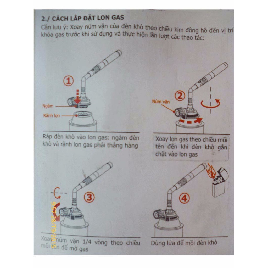 Đèn khò gas,đầu khò ga mini 1 ống KOVEA