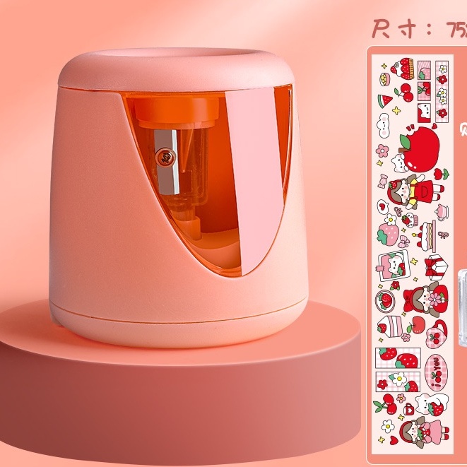 Máy gọt bút chì tự động - Chuốt chì chạy bằng pin cao cấp tặng kèm sticker