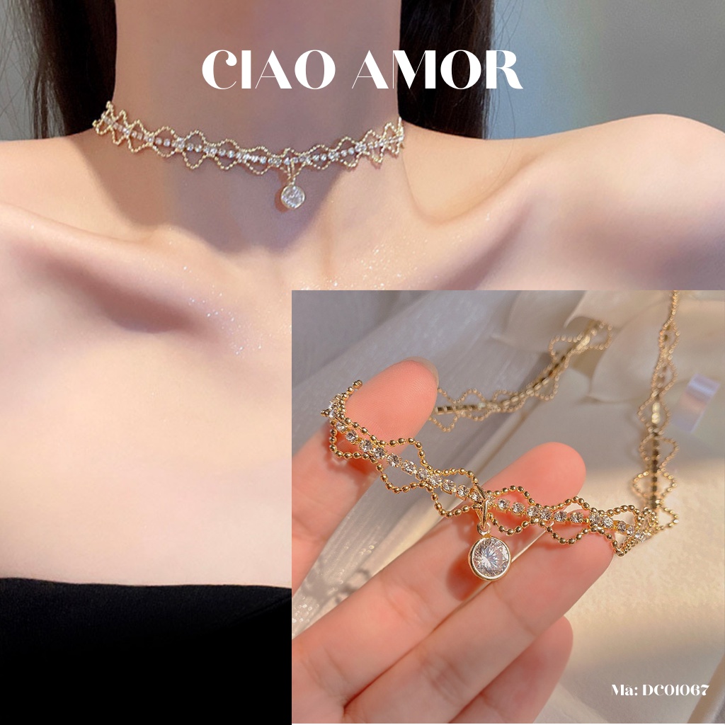 Dây chuyền nữ, Choker nữ tích hạt nhỏ Trang sức Ciao Amor Hàn Quốc - DC0167