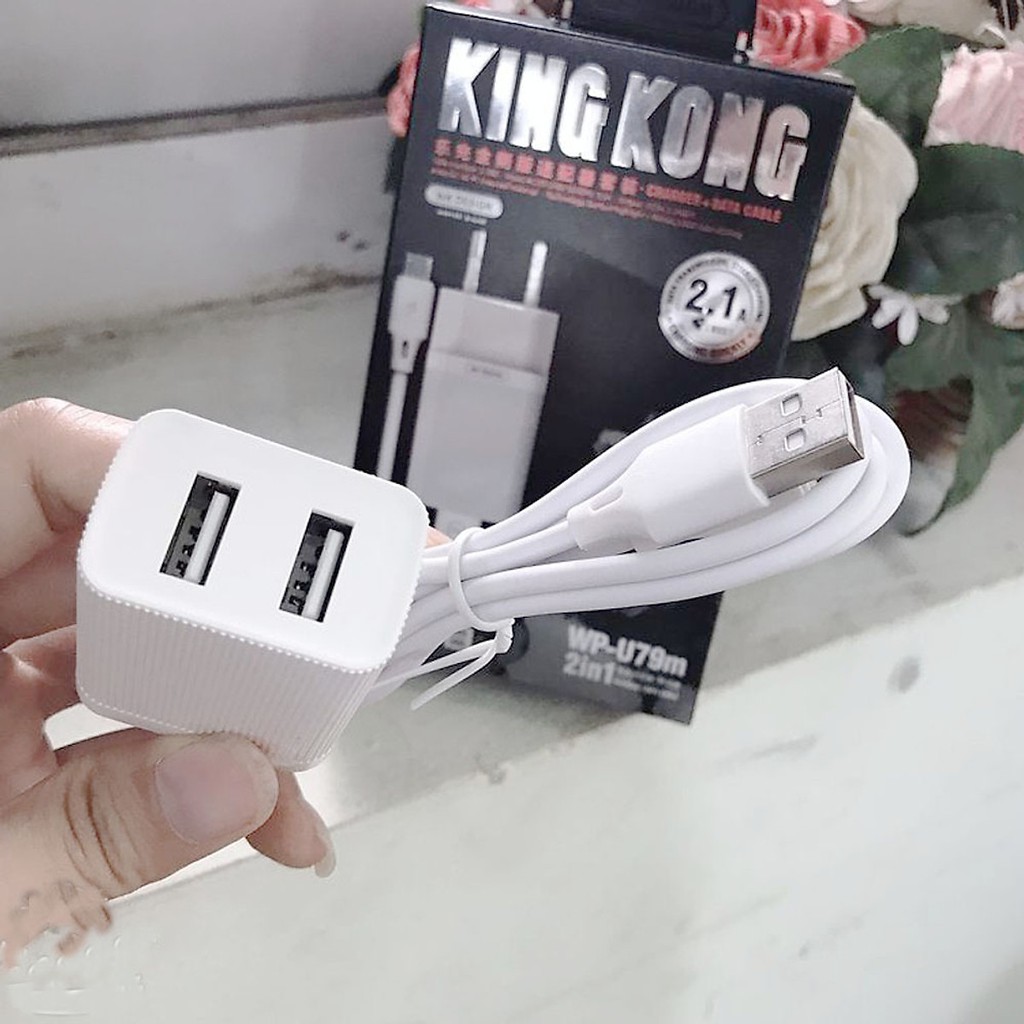 Bộ sạc điện thoại WK -U79 King Kong - Hàng Chính Hãng- micro- lightning