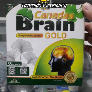 CANADAS BRAIN GOLD HỘP 100 VIÊN CHÍNH HÃNG GIÚP BỔ NÃO NGỦ NGON LƯU THÔNG MÁU HUYẾT HIỆU QUẢ
