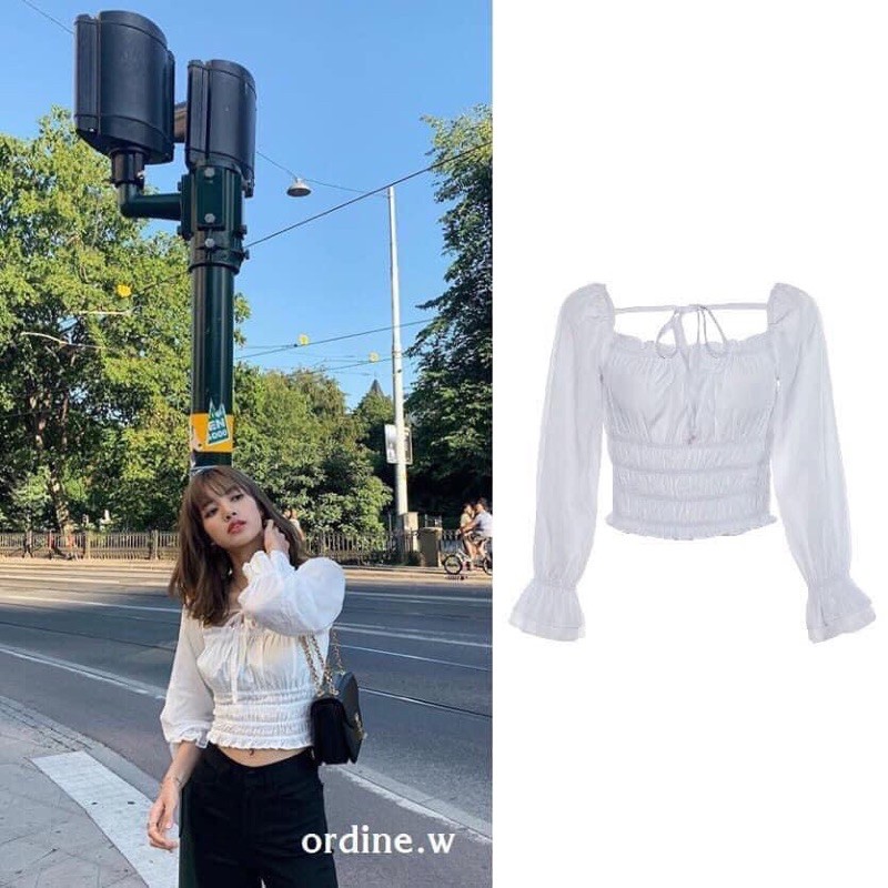🍓Áo Crotop trắng LISA 🍓( có ảnh thật)